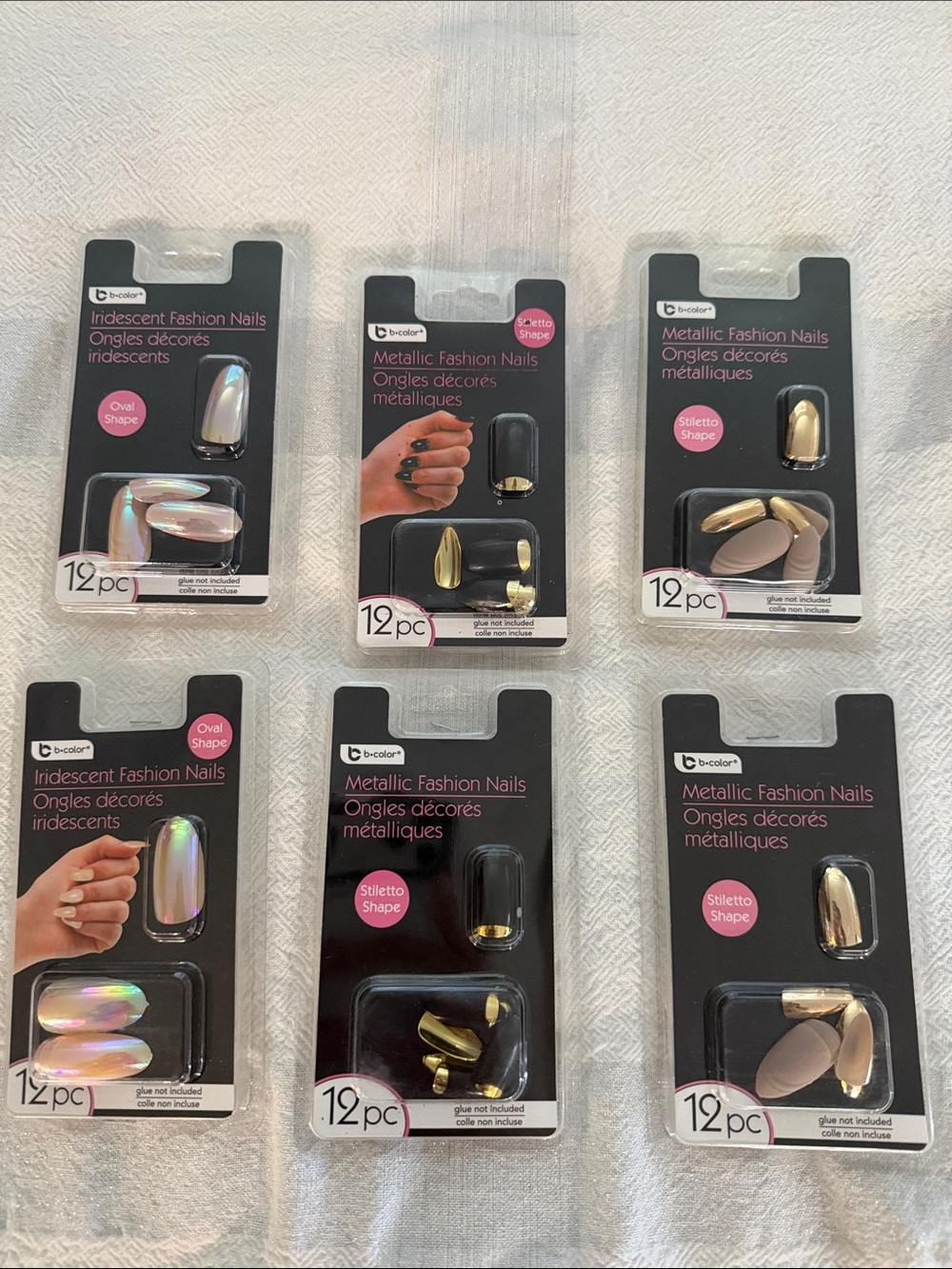 Metallic & Iridescent Fashion Press-On Nails - Gold and Iridescent (12 pc)